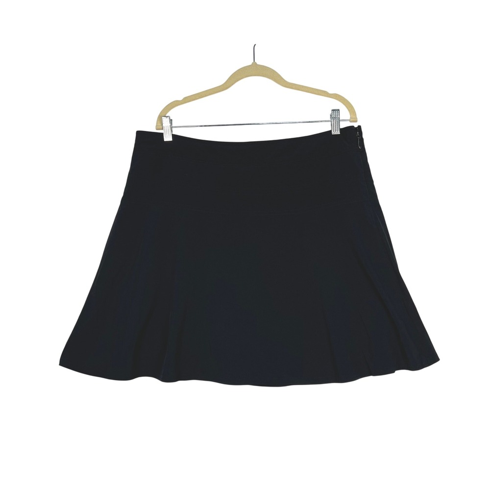 Athleta Skort Womens 14 Black Activewear Athletic Skirt Side Zipper 983365